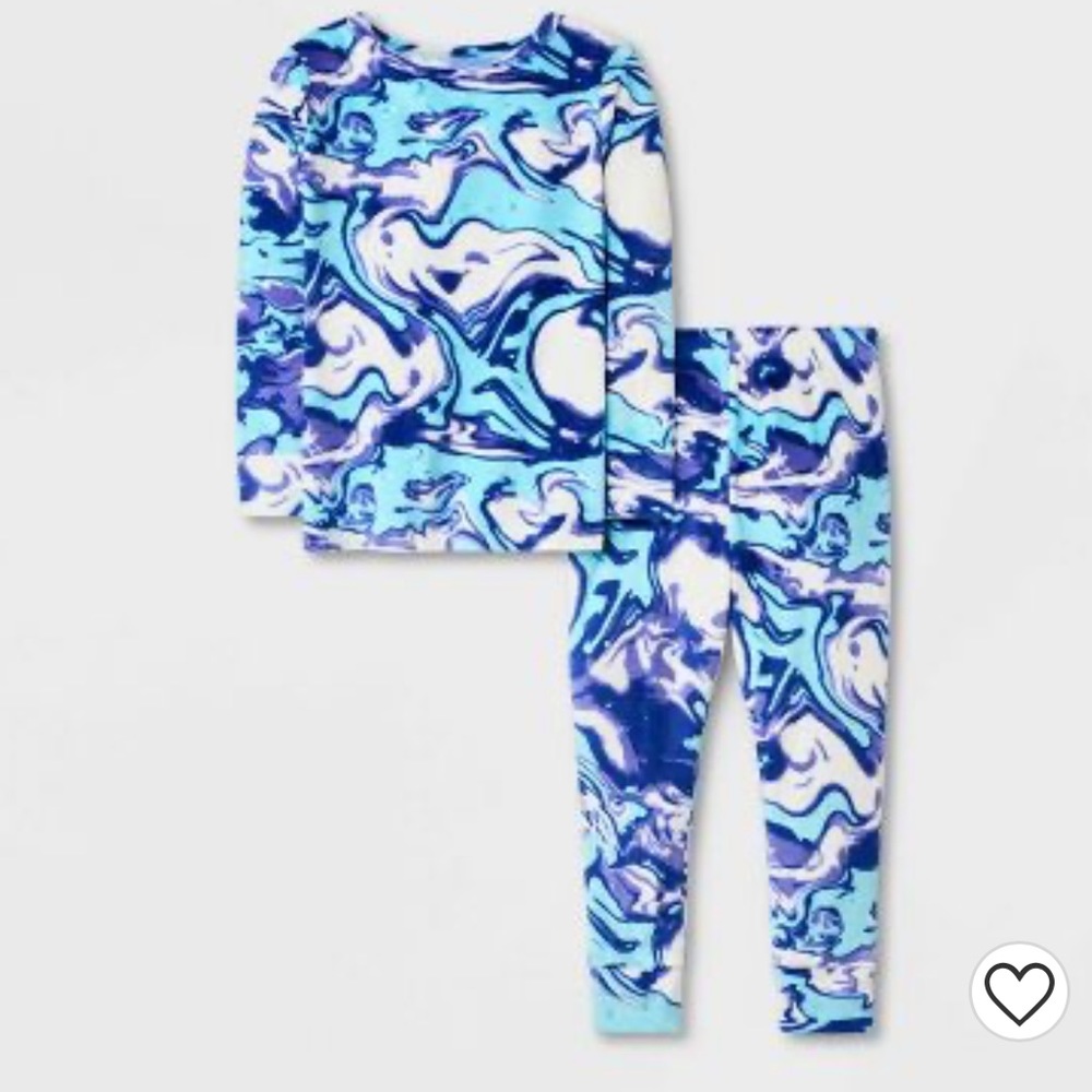 NWT Cat & Jack 2 Piece Blue Tie-Dye Pajama Set for Boys or Girls | Soft Pajamas